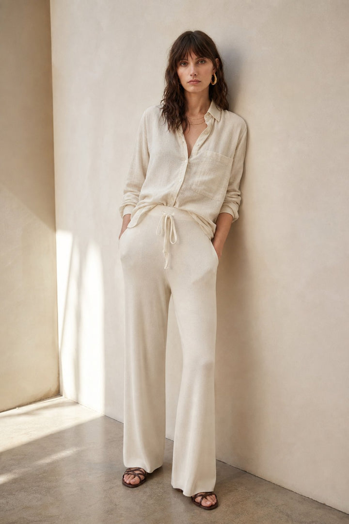 Women's Cashmere Blend Wide Leg Trousers