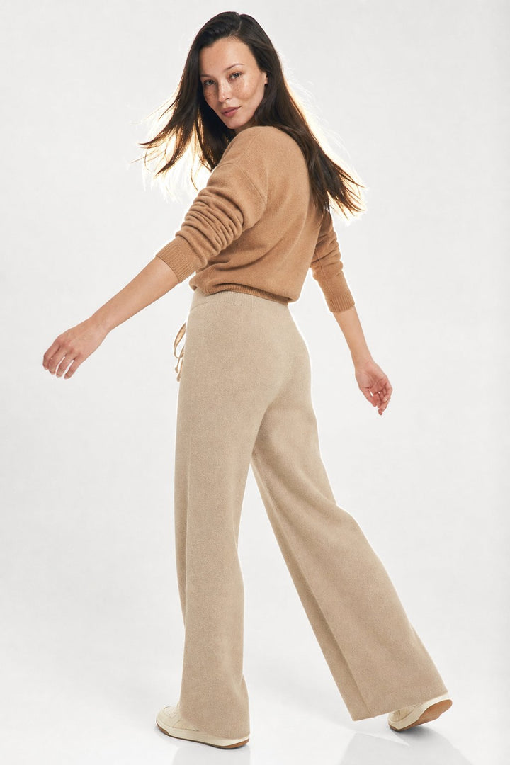 Women's Cashmere Blend Wide Leg Trousers