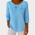 Bow Neck | Ribbed Knit Sweater